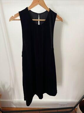 American Apparel Black Velvet Mini Dress - Large - A-line shift dress